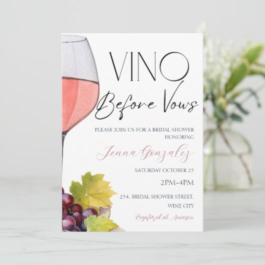ヴィノウィーブウワインブライダルシャワーカップル 招待状 (スタンド正面)