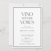 ヴィノウィーブスブラック&ホワイトブライダルシャワー 招待状 (正面)