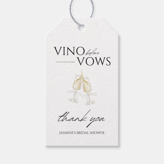 ヴィノウィーブスホワイトフローラブライダルシャワー ギフトタグ (正面)