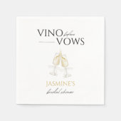 ヴィノウィーブスホワイトフローラブライダルシャワー スタンダードカクテルナプキン (正面)