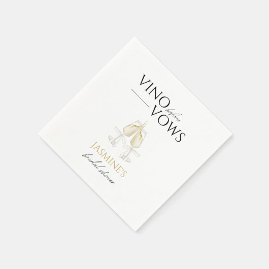 ヴィノウィーブスホワイトフローラブライダルシャワー スタンダードカクテルナプキン (角)