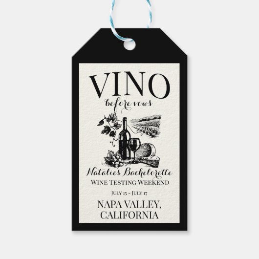 ヴィノウィーブーズバッハカスタムワイナリーバチェロレッテ ギフトタグ (正面)