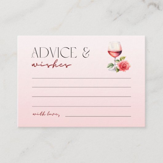 ヴィノウィーンヴューブライダルシャワーアドバイス&ウィッシュ エンクロージャーカード (正面)