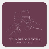 ヴィノウィーヴズシックワインブライダルシャワー スクエアシール (正面)