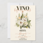 ヴィノウィーヴューフローラワインテーマブライダルシャワー 招待状 (正面)
