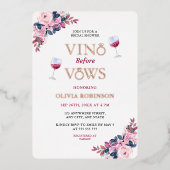 ヴィノウィーヴューフローラワインテーマブライダルシャワー 箔招待状 (正面)