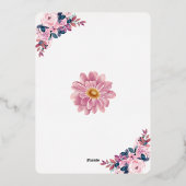 ヴィノウィーヴューフローラワインテーマブライダルシャワー 箔招待状 (裏面)