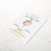 ヴィノウィーヴューブライダルシャワーバチェロレッテ金ゴールド 箔招待状 (回転した状態)