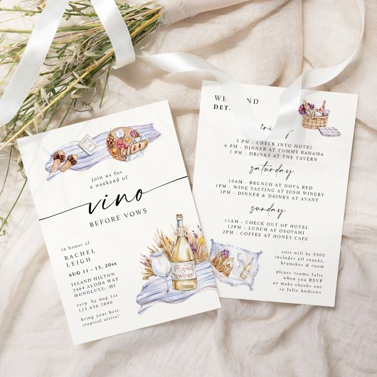 ヴィノウィーヴューワイナリーバチェロレッテ週末 招待状