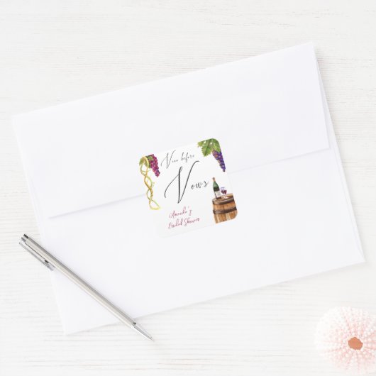 ヴィノウィーヴューワイナリーブライダルシャワーデコール スクエアシール (封筒)