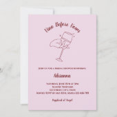 ヴィノウィーヴュー赤面ピンクワインブライダルシャワー 招待状 (正面)