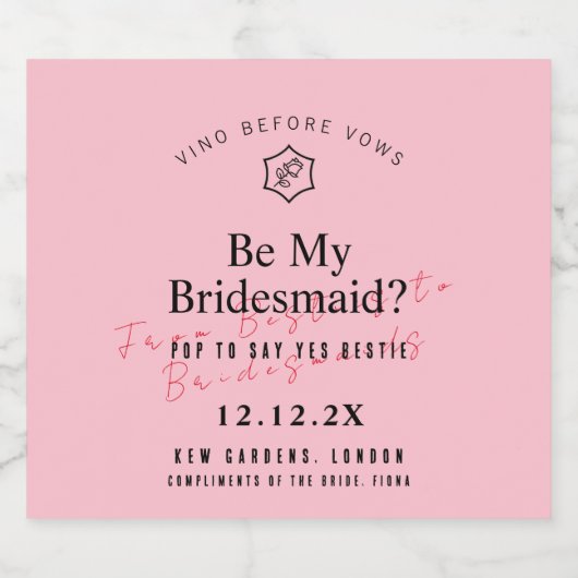 ヴィノパーソナライズされたウィーヴズバラインスパイア スパークリングワインラベル (シングルラベル)