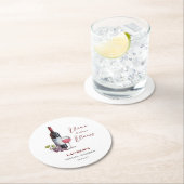 ヴィノビウブウズワインテーマブライダルシャワー ラウンドペーパーコースター (インサイチュ)