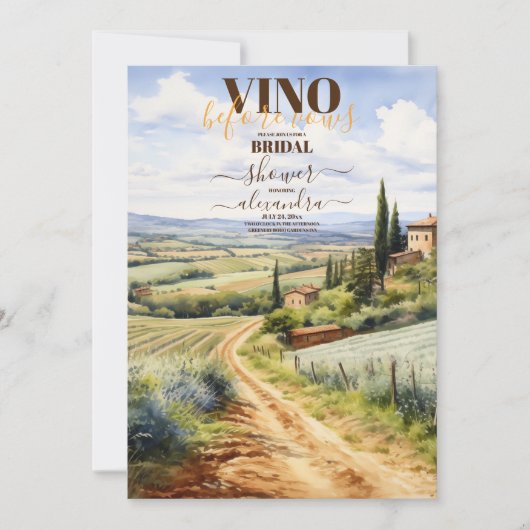 ヴィノビエエレガントイブーワイナリーブライダルシャワー 招待状 (正面)
