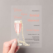 ヴィノビーフォーウズピンク澄んブライダルシャワー アクリル招待状 (インサイチュ (ポータブル))