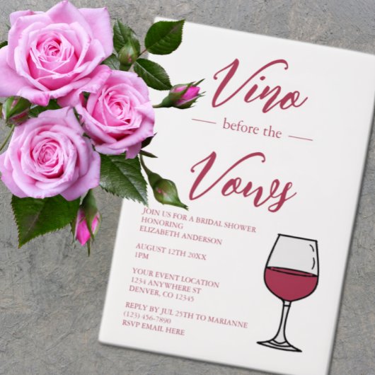 ヴィノビーンザヴォーズブライダルシャワー ベラム紙招待状