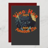 ヴィノフン氏はアマドールジンのジンファンデルを飲めと言う 招待状 (正面/裏面)