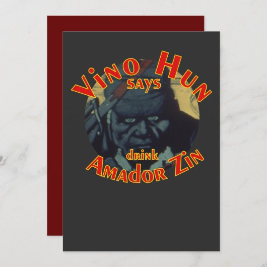 ヴィノフン氏はアマドールジンのジンファンデルを飲めと言う 招待状 (正面/裏面)