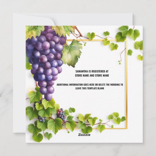 ヴィノブライダルシャワーブドウワイナリーワイン シーズンカード (裏面)