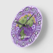 ヴィノベリタス葡萄で ラウンド壁時計 (傾斜)