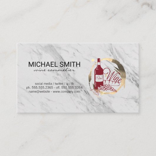 ヴィノマーブルアンド金ゴールドリングや輪ステイン 名刺 (正面)