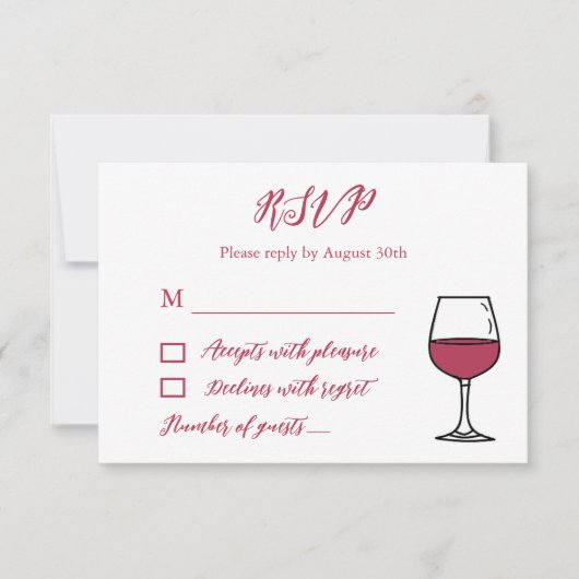 ヴィノ・ビフォア・ザ・ヴァウズ ブライダルシャワー/バチェロレッテパーティー 出欠カード (正面)