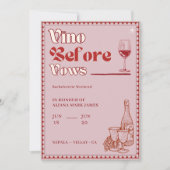 ヴィノ・ビフォア・ヴァウズ 卒花前の週末イテイナリー 招待状 (正面)
