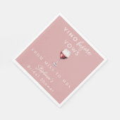 ヴィノ ビフォー ヴォウズ パーソナライズド ピンク ブライダルシャワー スタンダードランチョンナプキン (角)
