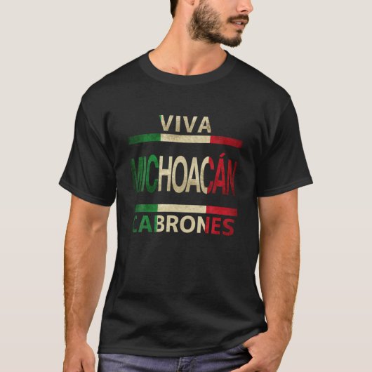 ヴィバミチョアカンカブロネスメキシコメキシコ国旗Tシール Tシャツ (正面)