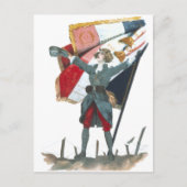 ヴィバラフランスフェミニスト軍隊ユニフォームと国旗 ポストカード (正面)