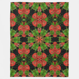 ヴィバーナムベリー万華鏡のように千変万化するパターン フリースブランケット