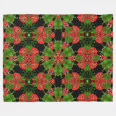 ヴィバーナムベリー万華鏡のように千変万化するパターン フリースブランケット (正面(横))