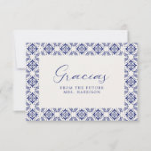 ヴィバ・ラ・ノビア・ブルー・タレヴェラ ブライダルシャワー サンキューカード (正面)