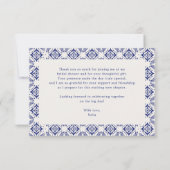 ヴィバ・ラ・ノビア・ブルー・タレヴェラ ブライダルシャワー サンキューカード (裏面)