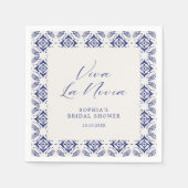 ヴィバ ラ ノビア ブルー タレヴェラ ブライダル シャワー スタンダードカクテルナプキン (正面)