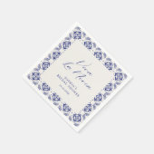 ヴィバ ラ ノビア ブルー タレヴェラ ブライダル シャワー スタンダードカクテルナプキン (角)