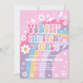 ヴィビン・トリヴィンと三つのGroovy 3番目の誕生日 招待状 (正面)