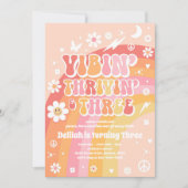ヴィビン・トリヴィンと三つのGroovy 3番目の誕生日 招待状 (正面)