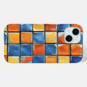 ヴィブラント・レトロ・モザイク・スクエアズ スマホケース Case-Mate iPhoneケース (裏面 (横))