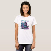 ヴィブラント レトロ 90年代 猫 ハッカー Tシャツ (正面フル)