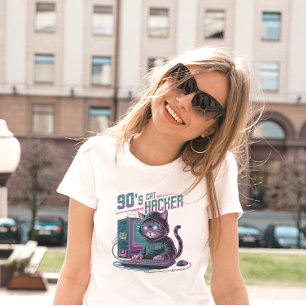 ヴィブラント レトロ 90年代 猫 ハッカー Tシャツ