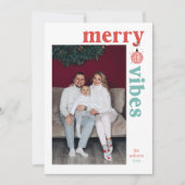 ヴィベメリースレトロファミリーフォトホリデーカード シーズンカード (正面)