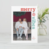 ヴィベメリースレトロファミリーフォトホリデーカード シーズンカード (スタンド正面)