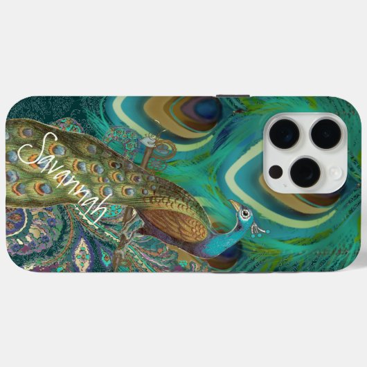 ヴィベヴィンテージダマスクピーコックフェザーズアイフォン Case-Mate iPhoneケース (裏面 (横))