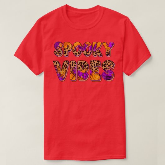 ヴィベ不気味ス絞り染めヒョウのハロウィンコスチューム Tシャツ (デザイン正面)