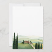 ヴィラとサイプレスのトスカーナの風景結婚。 招待状 (裏面)