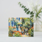 ヴィラの前の庭の人々のグループ シーズンポストカード (スタンド正面)