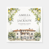 ヴィラズイタリアンレモン&オリーブ スタンダードカクテルナプキン (正面)