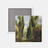 ヴィラデエステ、ティボリ(油・オン・キャンバス) マグネット (正面/裏面)