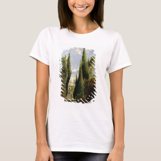ヴィラデエステ、ティボリ(油・オン・キャンバス) Tシャツ (正面)